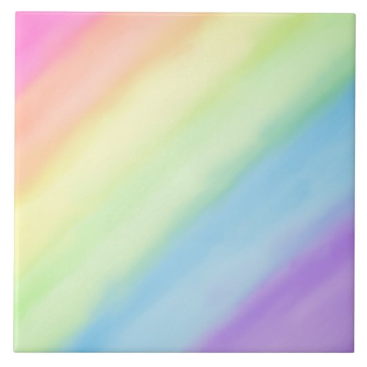 Regenboogpasta gradiënt Ombré Tegeltje (Voorkant)