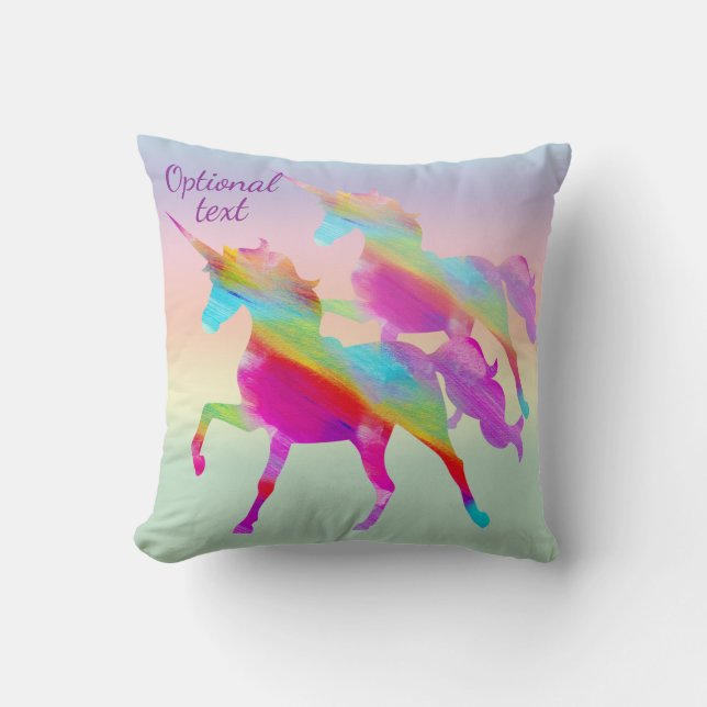 Regenboogpasta Unicorn Accent Pillow Kussen (Voorkant)