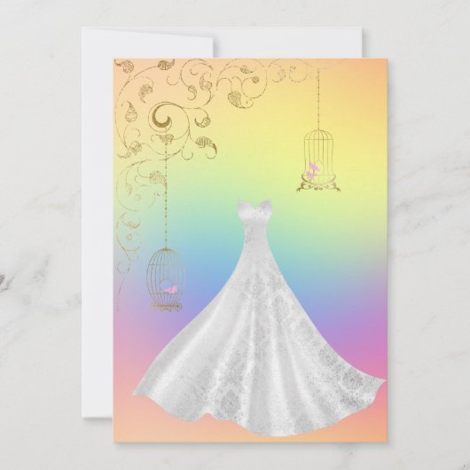  regenboogpasteitel Birdcage Weddenschap Kaart (Voorkant)