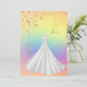  regenboogpasteitel Birdcage Weddenschap Kaart (Staand voorkant)