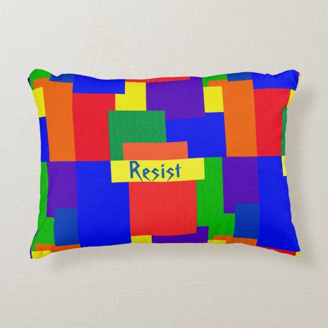 Regenboogpatchwork Kilt Accent Pillow weerstaan Kussen (Voorkant)