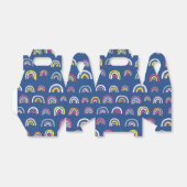 Regenboogpatroon blauw bedankdoosjes (Uitgevouwen)