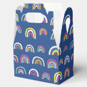 Regenboogpatroon blauw bedankdoosjes (Geopend)