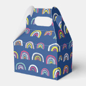 Regenboogpatroon blauw bedankdoosjes (Voorkant Zijde)