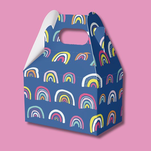 Regenboogpatroon blauw bedankdoosjes