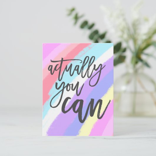 Regenboogpatroon Eigenlijk kun je positief citeren Briefkaart (Staand voorkant)