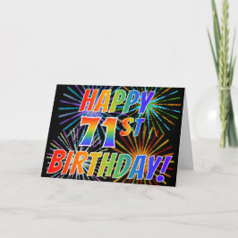 Regenboogpatroon "GEFELICITEERD MET JE 71E VERJAAR Kaart