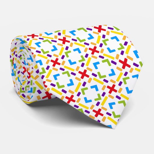 Regenboogpatroon grafisch patroon stropdas (Opgerold)