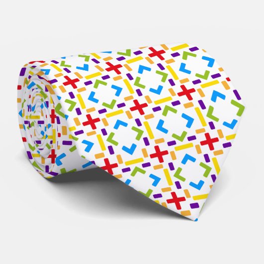 Regenboogpatroon grafisch patroon stropdas (Opgerold)