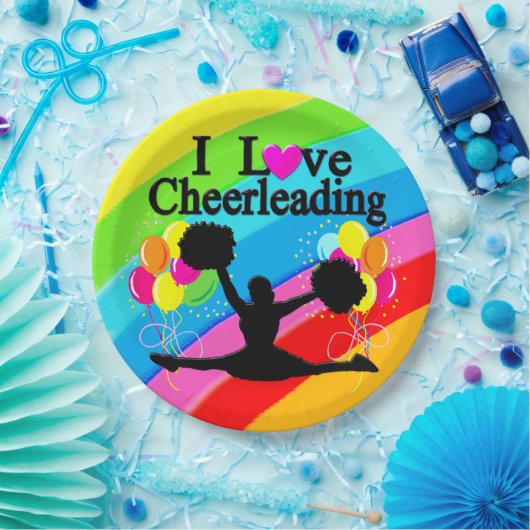 REGENBOOGPATROON IK HOU VAN CHEERLEADERPAPIEREN BO PAPIEREN BORDJE (Feest)