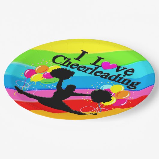 REGENBOOGPATROON IK HOU VAN CHEERLEADERPAPIEREN BO PAPIEREN BORDJE (Gekanteld)