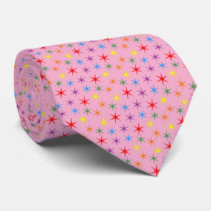 Regenboogpatroon mini sterren stropdas