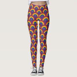 Regenboogpatroon op Paarse LGBTQ Pride Leggings