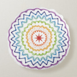 Regenboogpatroon rond werpkussen rond kussen