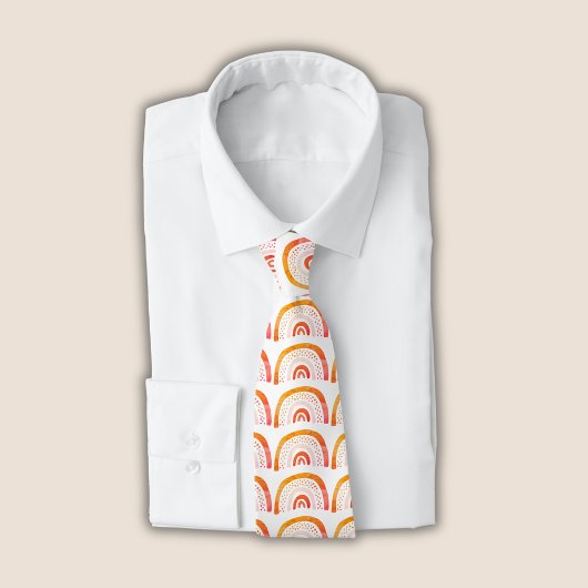 regenboogpatroon-Sinaasappel Stropdas