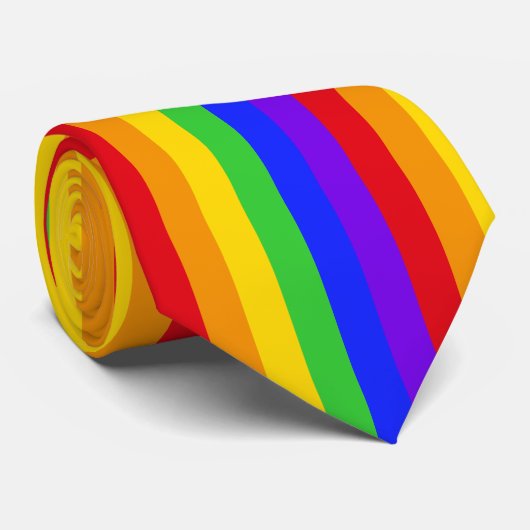 Regenboogpatroon Stropdas (Opgerold)