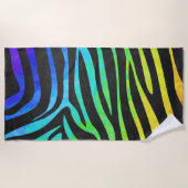 Regenboogpatroon, Zebra geschilderd Strandlaken (Voorkant)