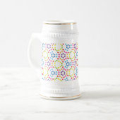Regenboogpatroonstippen Bierpul (Voorkant links)