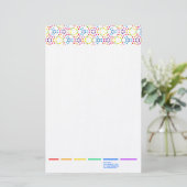 Regenboogpatroonstippen Briefpapier (Staand voorkant)
