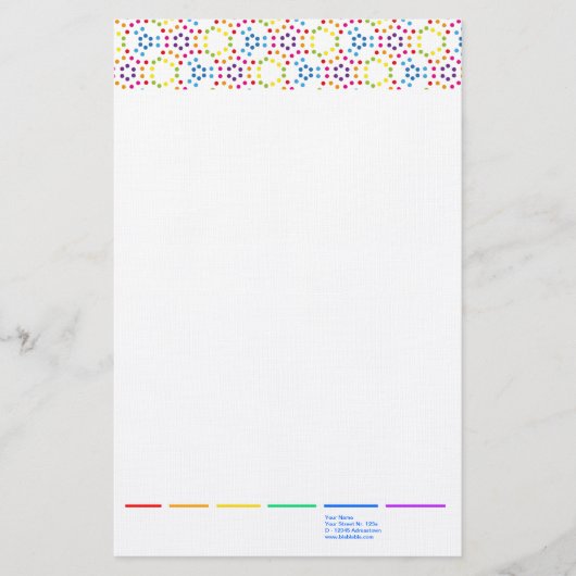 Regenboogpatroonstippen Briefpapier (Voorkant)