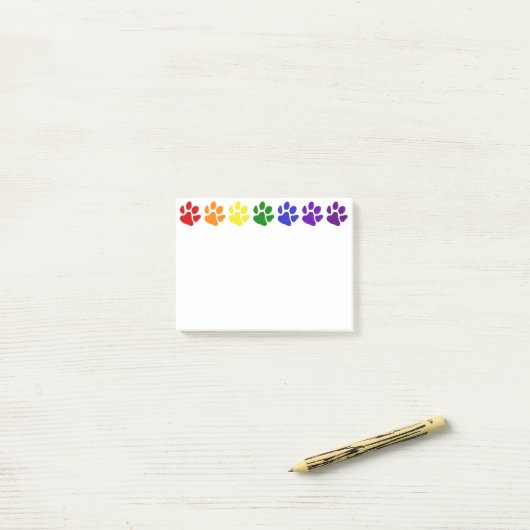 Regenboogpaws Post-it® Notes (Op bureau)