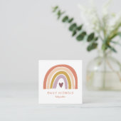  regenboogpeach Lavender Boho Babysitter Vierkante Visitekaartje (Staand voorkant)