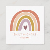  regenboogpeach Lavender Boho Babysitter Vierkante Visitekaartje (Voorkant)