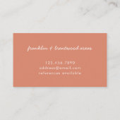  regenboogpeach Lavender Boho Babysitter Visitekaartje (Achterkant)