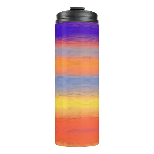 Regenboogpenseelstreekgradiënt Thermosbeker (Voorkant)