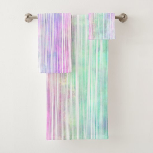 Regenboogpenseelstreken, op wit: bad handdoek (Insitu)