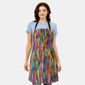 Regenboogpenseelstreken Schort (Gedragen)