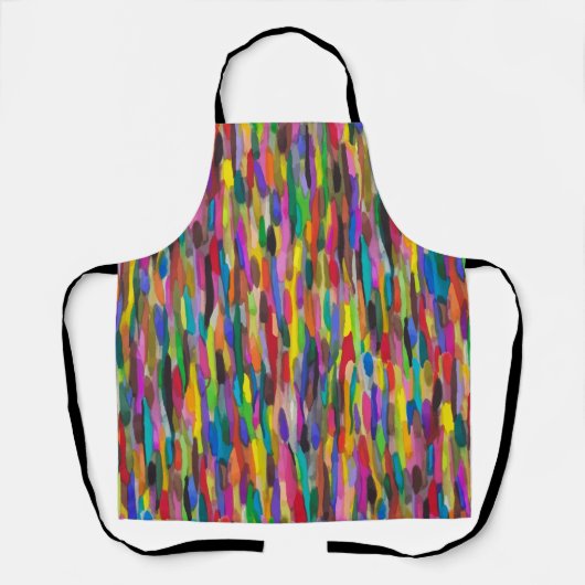 Regenboogpenseelstreken Schort (Voorkant)