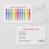 Regenboogpenselen voor kunstenaars of ontwerpers visitekaartje (Voorkant / Achterkant)