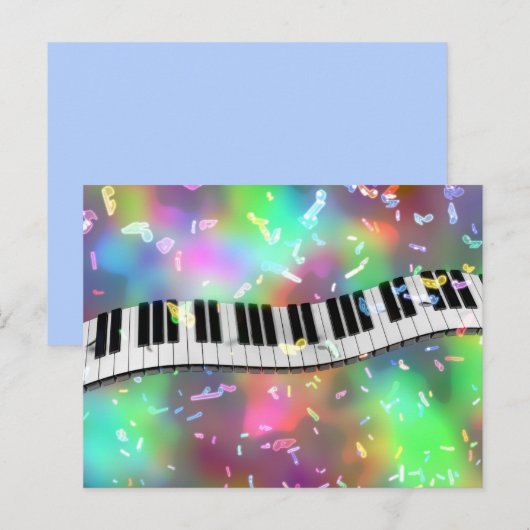regenboogpiano briefkaart (Voorkant / Achterkant)