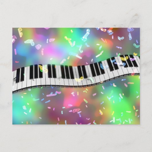 regenboogpiano briefkaart (Voorkant)
