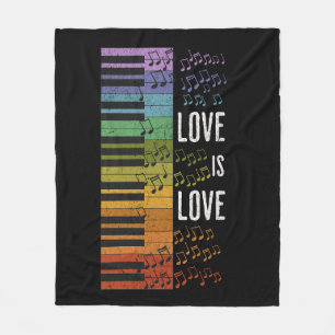 Regenboogpiano Fleece Deken