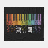Regenboogpiano Fleece Deken (Voorkant (Horizontaal))