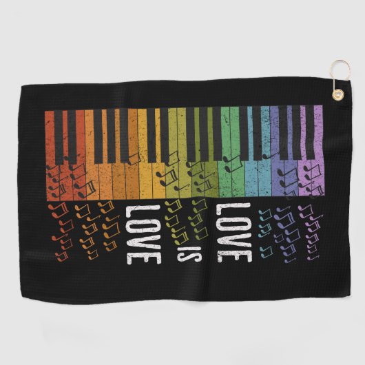 Regenboogpiano Golfhanddoek (Horizontaal)