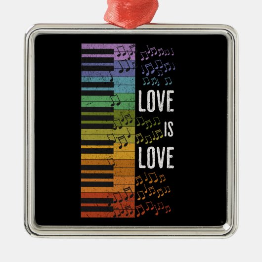Regenboogpiano Metalen Ornament (Voorkant)