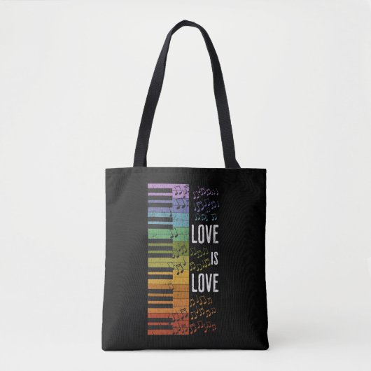 Regenboogpiano Tote Bag (Voorkant)