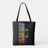 Regenboogpiano Tote Bag (Achterkant)