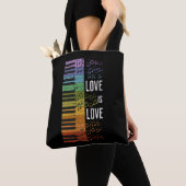 Regenboogpiano Tote Bag (Dichtbij)