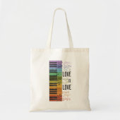 Regenboogpiano Tote Bag (Voorkant)