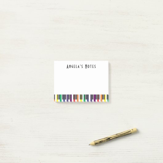 Regenboogpianotoetsen Post-it® Notes (Op bureau)