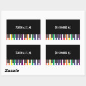 Regenboogpianotoetsen Rechthoekige Sticker (Vel)