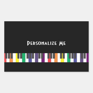 Regenboogpianotoetsen Rechthoekige Sticker