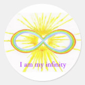 regenboogpijl ronde sticker (Voorkant)