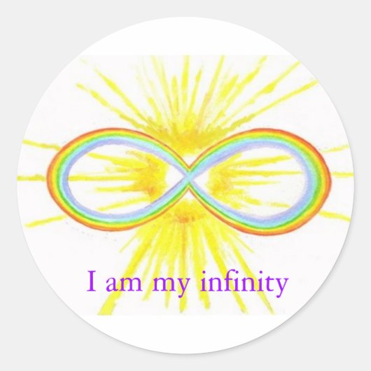 regenboogpijl ronde sticker (Voorkant)