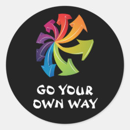 Regenboogpijlen - Ga op eigen weg Ronde Sticker
