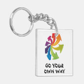Regenboogpijlen - Ga op eigen weg Sleutelhanger (Voorkant Links)